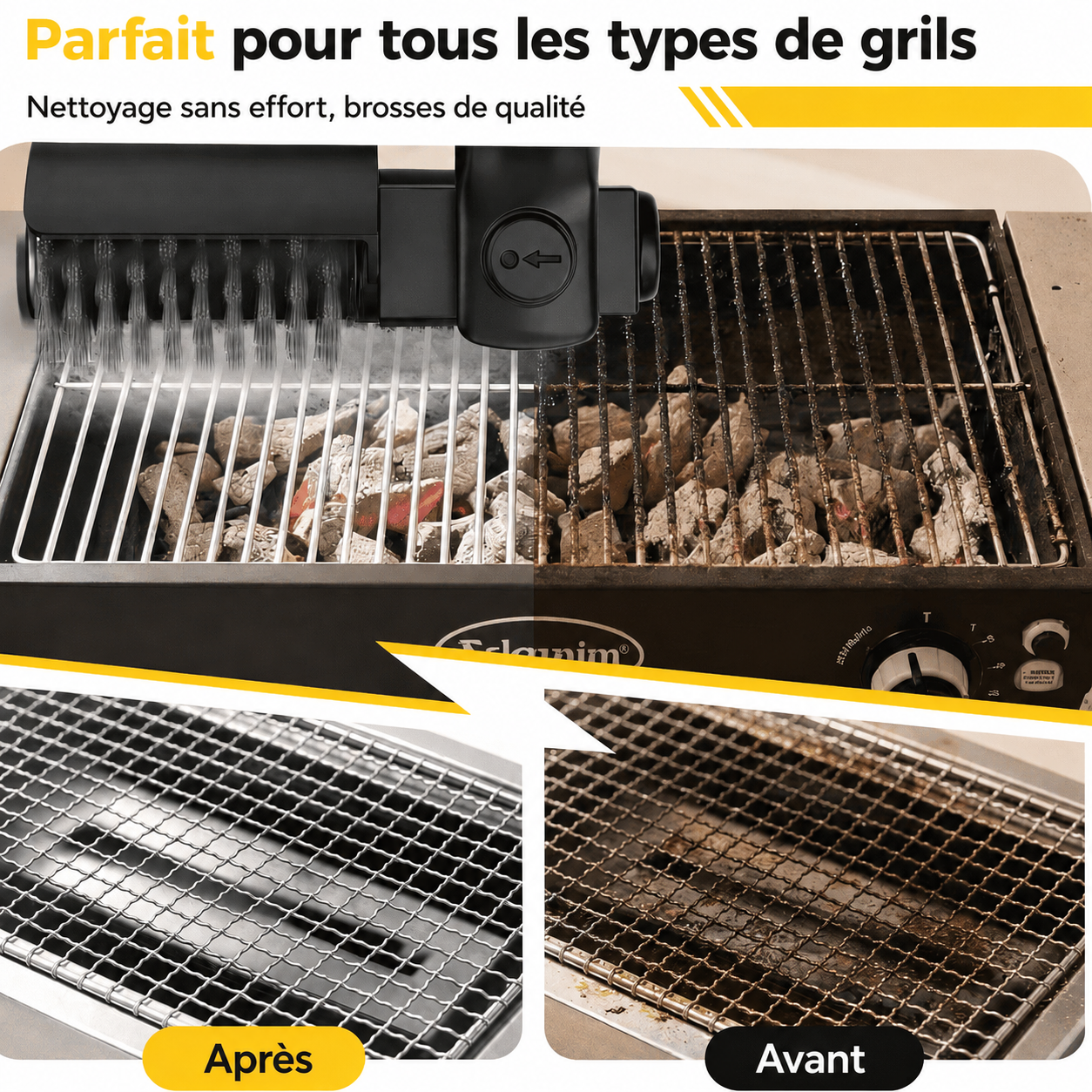 GrilBrush™ | La solution rapide pour un gril impeccable.