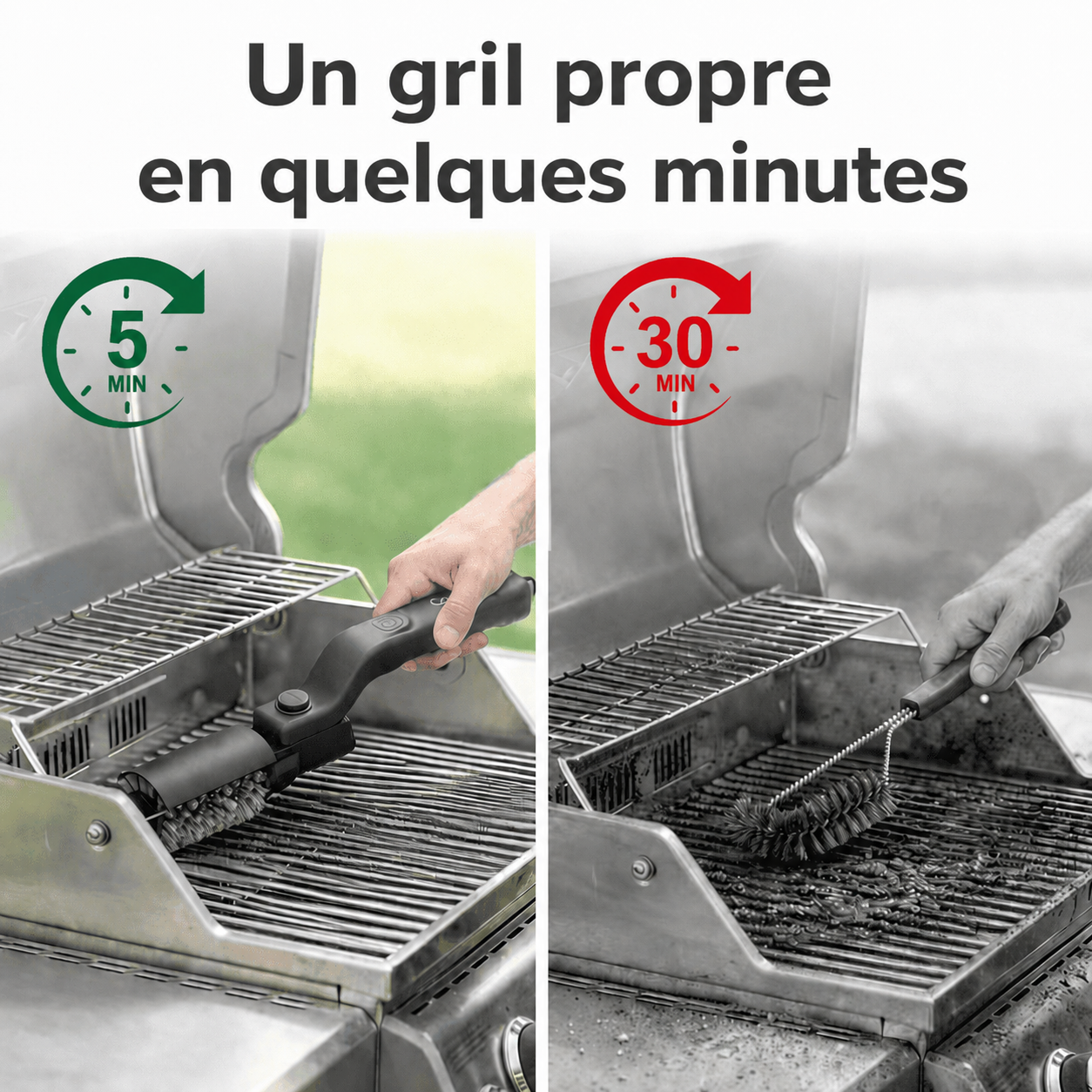 GrilBrush™ | La solution rapide pour un gril impeccable.