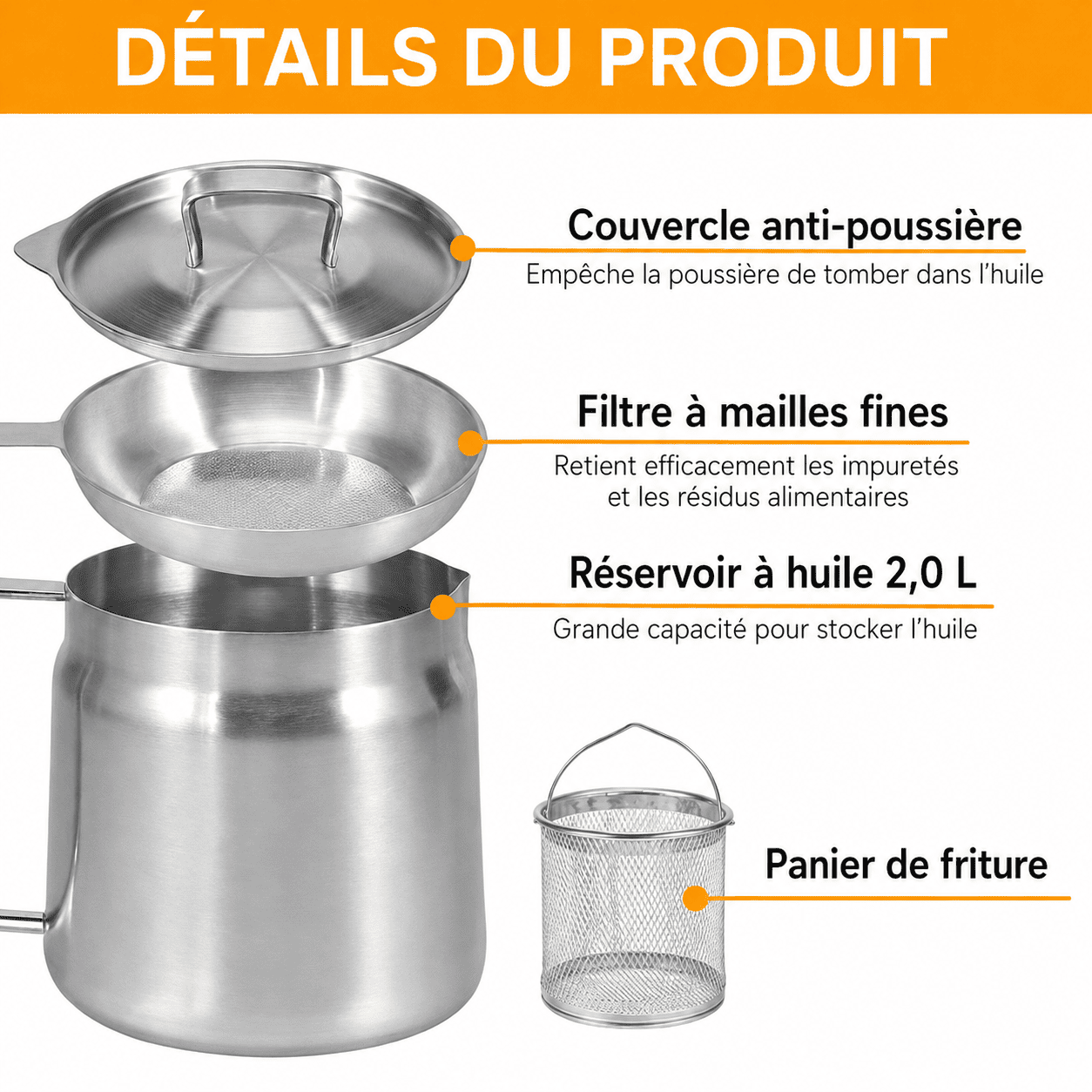 FryPan™ | Frire plus intelligemment avec moins de gaspillage d’huile.