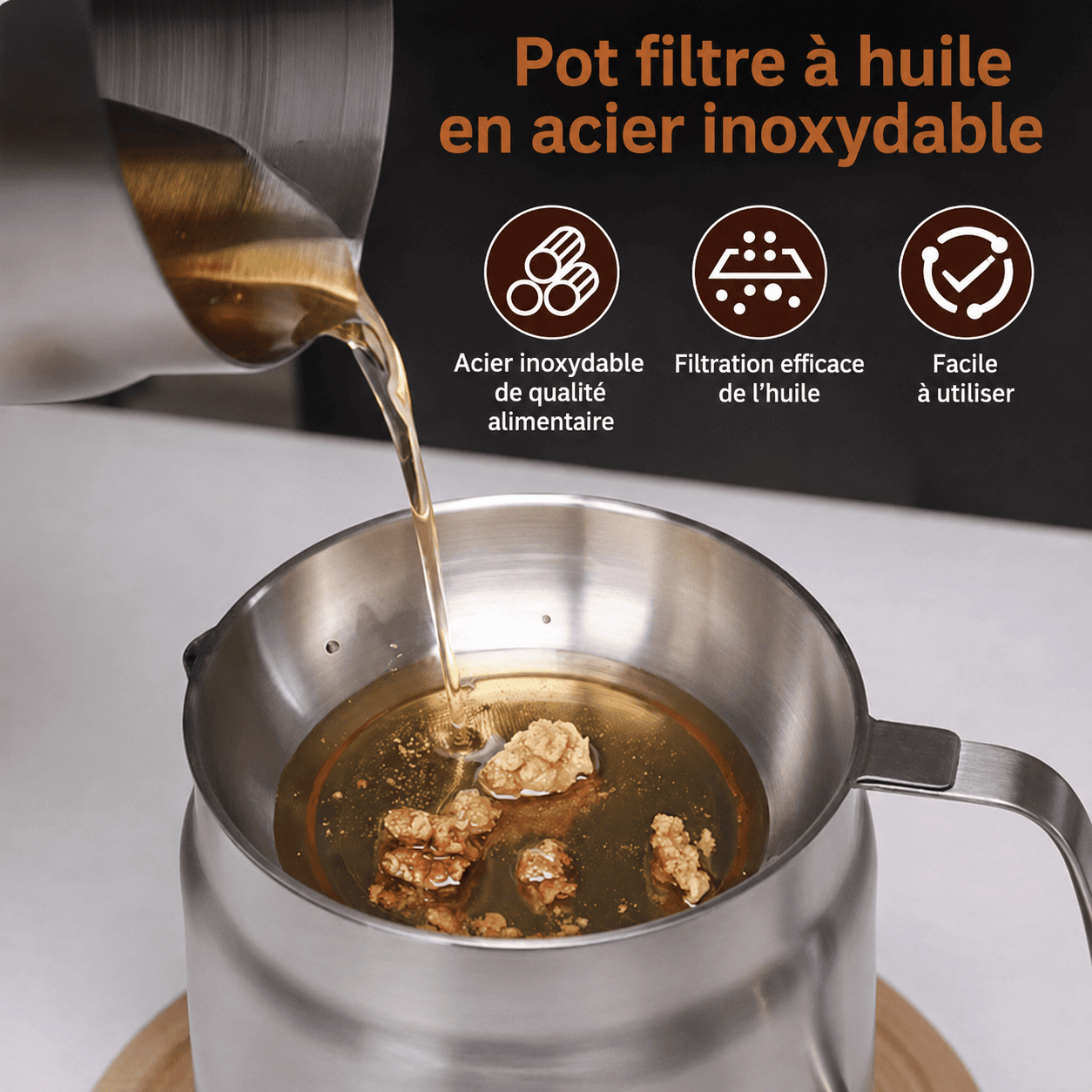 FryPan™ | Frire plus intelligemment avec moins de gaspillage d’huile.