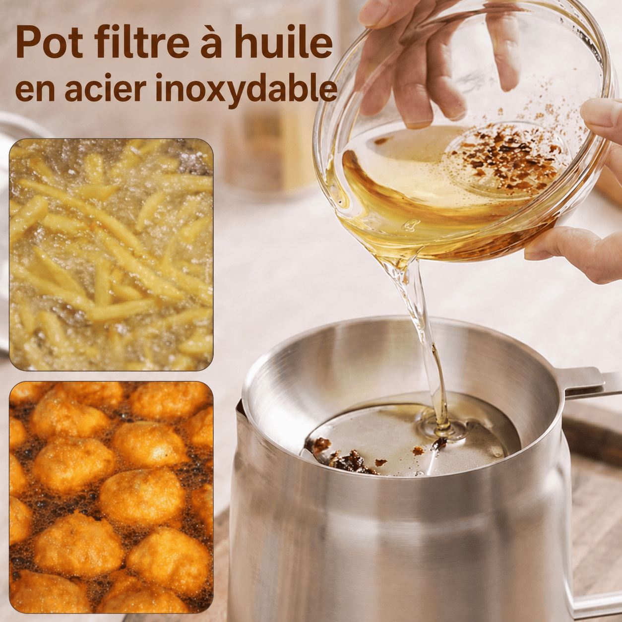 FryPan™ | Frire plus intelligemment avec moins de gaspillage d’huile.