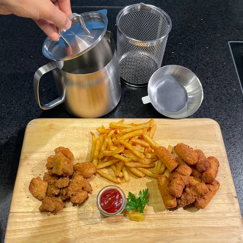 FryPan™ | Frire plus intelligemment avec moins de gaspillage d’huile.